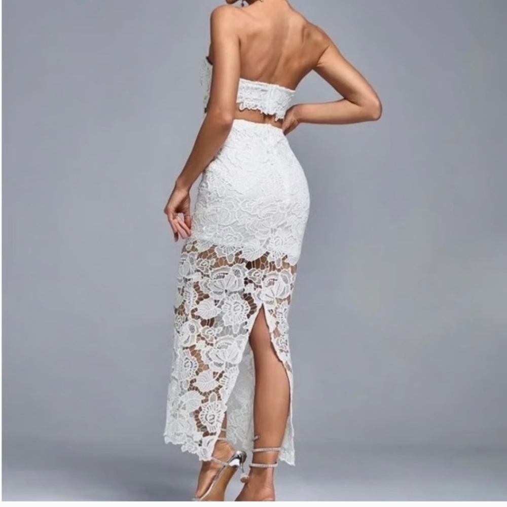 Amable By Mable White Lace Midi - Picture 4 of 16